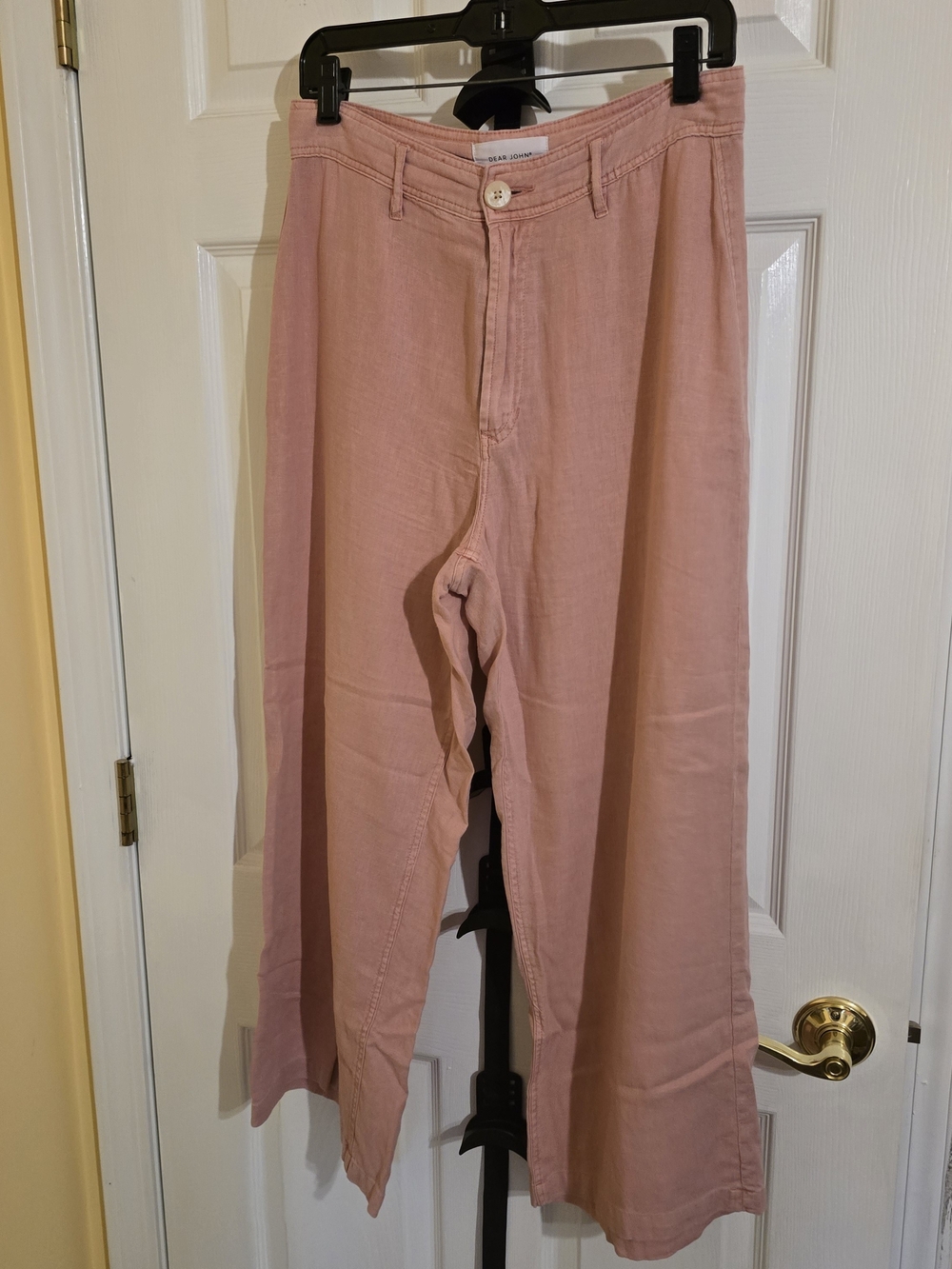 Dear John Women's Pink Wide-Leg Linen Pants